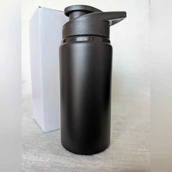 Metal Water Bottle 16oz Black Nurse Themed Black Flip Lid Never Used - Picture 4 of 11